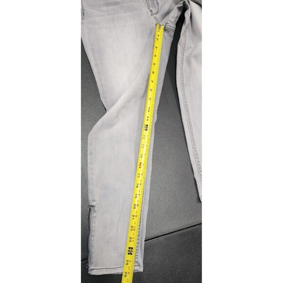 White House Black Market Jeans 8 Skinny Crop Light Wash Gray Stretch Zip Ankle - Picture 9 of 11